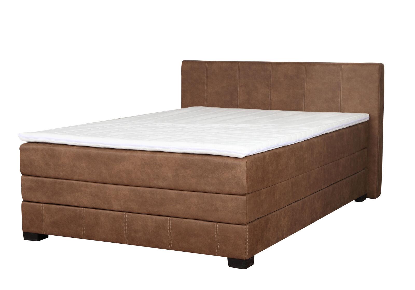 Classic style massive leather upholstered boxspring double bed for marriage couple 90/140/180x200cm sizes
