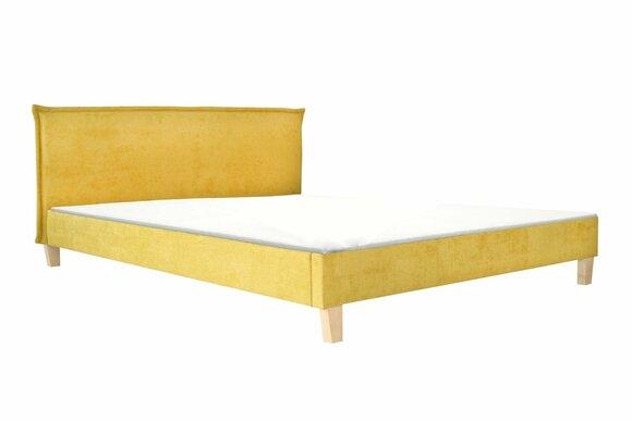 Designer fabric/velvet/leather/textile upholstered massive double bed for marriage couple in modern style made of real wooden frame