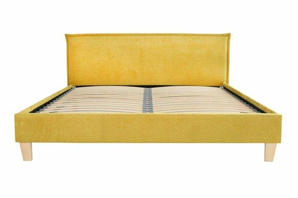 Modern style textile/fabric/leather/velvet upholstered massive marriage platform double bed made of real wooden frame