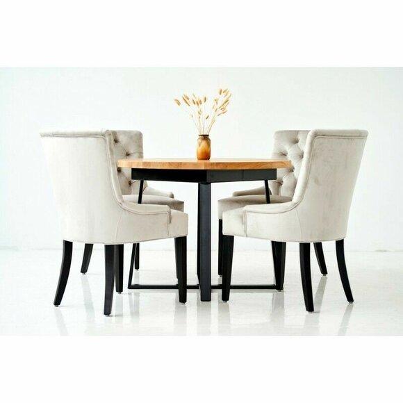 Design dining room table + 6 chesterfield reclining chairs seat group chairs wood chair