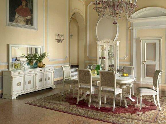 Dining Set Dining Table 6 x Chair Set Set Table Classic Dining Set 7pcs. Real wood