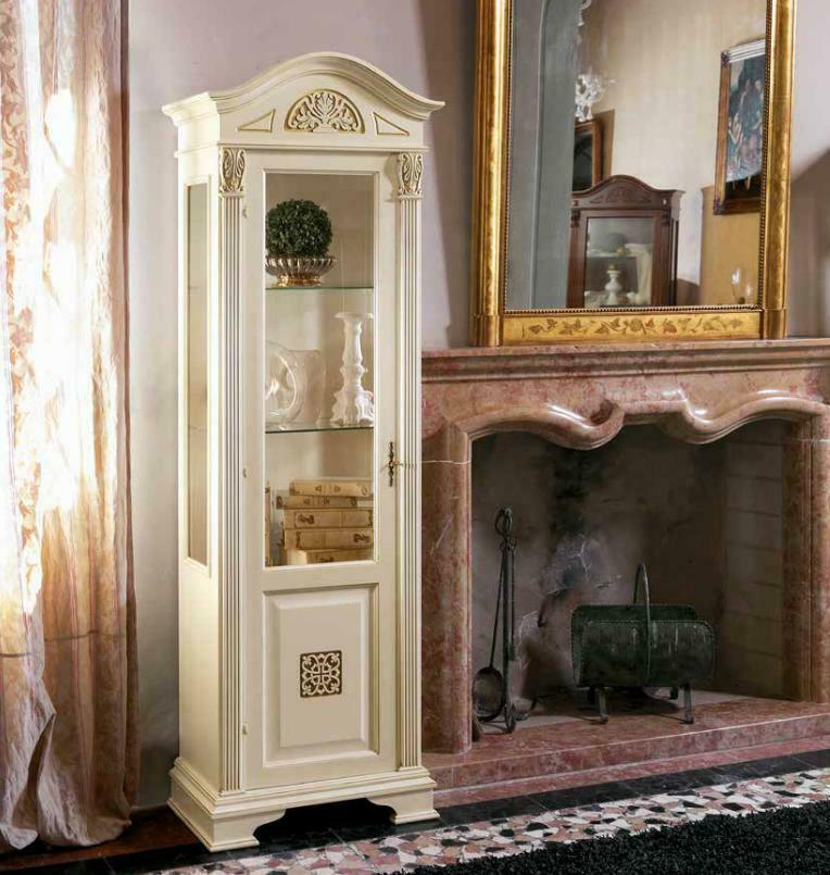 Display case glass cabinet living room showcase 1 pcs. display cabinets tall cabinet baroque