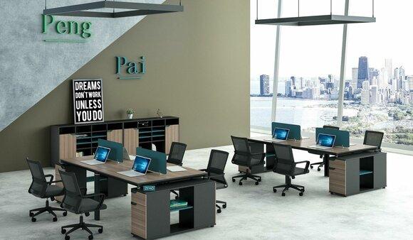 Office furniture Tables Call center table Wood 4 workstations Desk