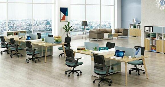 Office furniture Tables Wood table 4 workstations Desk Call center