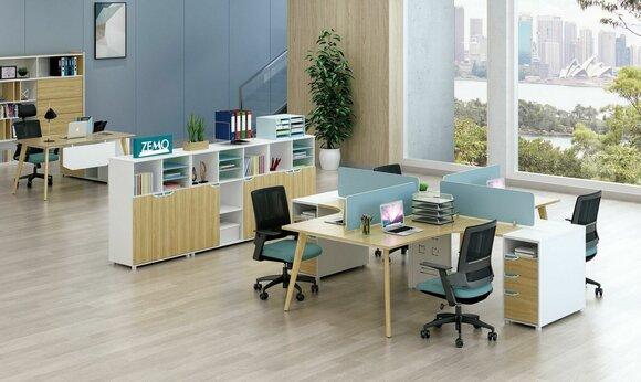 Call center 4 workstations desk office furniture equipment equipment table