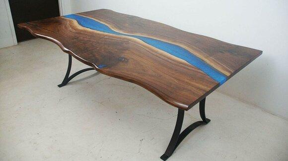 Dining Table River Table Real Wood River Table 220x100 Solid Tables Epoxy Resin