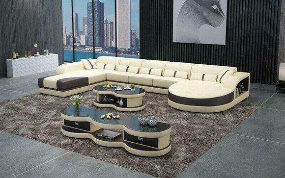 Sofas U Shape Sofa Couch Upholstery Living Room Design Corner Sofa Leather New