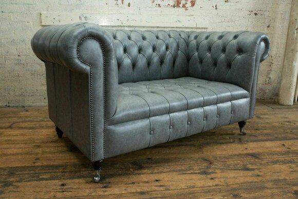 Sofa Chesterfield 2 Seater Couch Upholstery Seat Textile Fabric Leather Couches Sofas