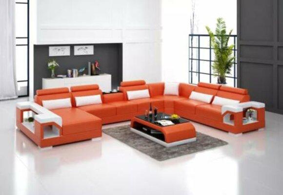 Design Corner Sofa Living Room Furniture Modern Corner Couch Leather Upholstery Couch Sofa Leather