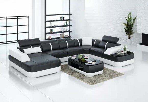 Corner Sofa Design Modern Living Room Corner Couch Leather Cushion Sofa U Shape Furniture