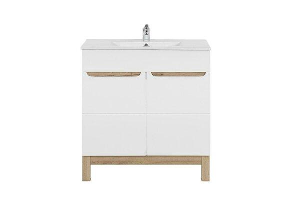 White washbasin with vanity unit High quality washbasin bathroom furniture 80cm