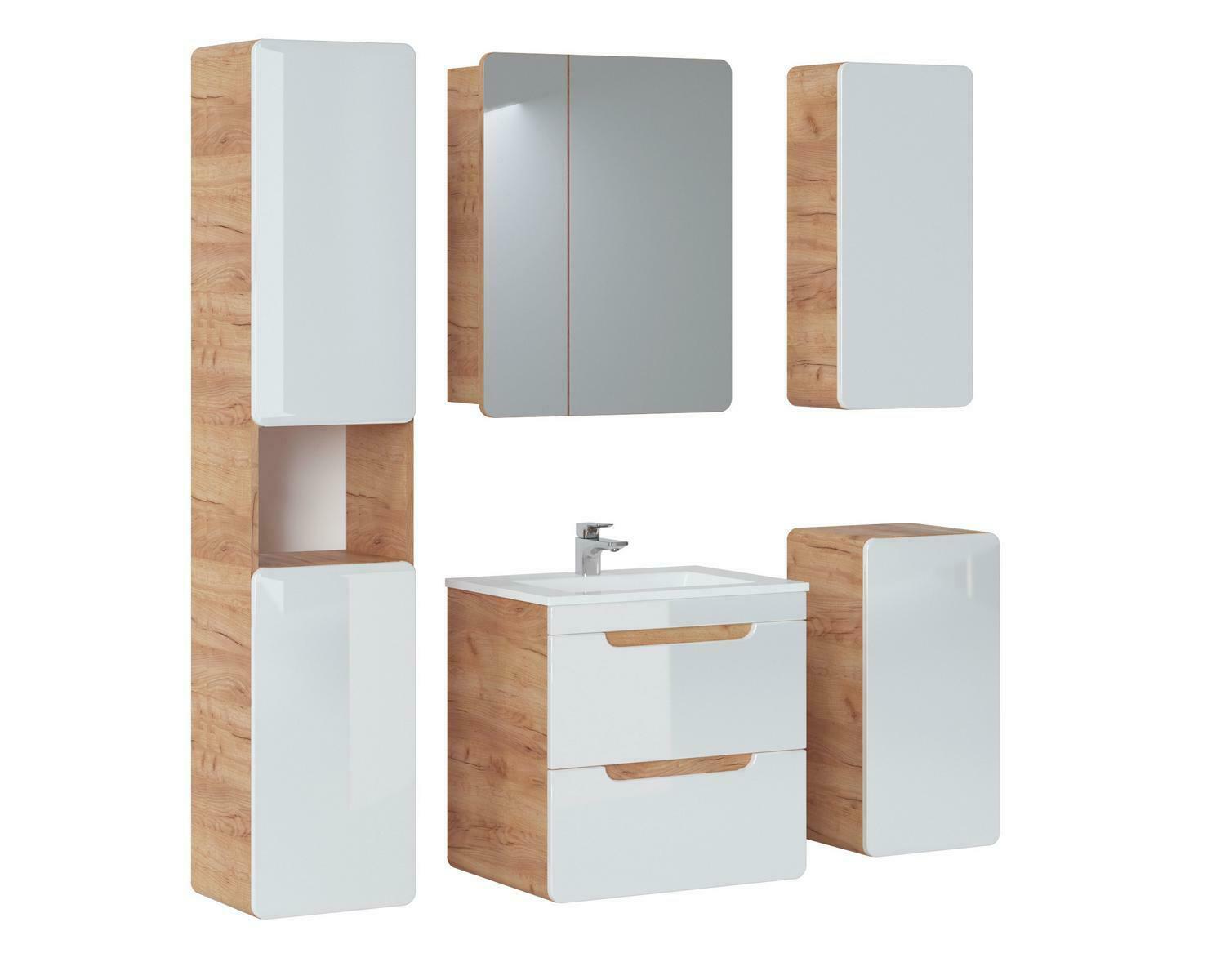 Designer bathroom furniture bathroom 5 pieces. Set set of cabinet washbasin lighting