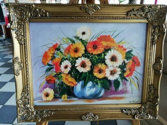 Oil Painting Hand Painted Paintings Flowers Picture Oil Painting Canvas Frame IMMEDIATELY
