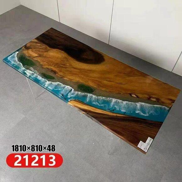 Ocean Table Epoxy Resin Design Tables Luxury Wood Dining Furniture Solid Wood New