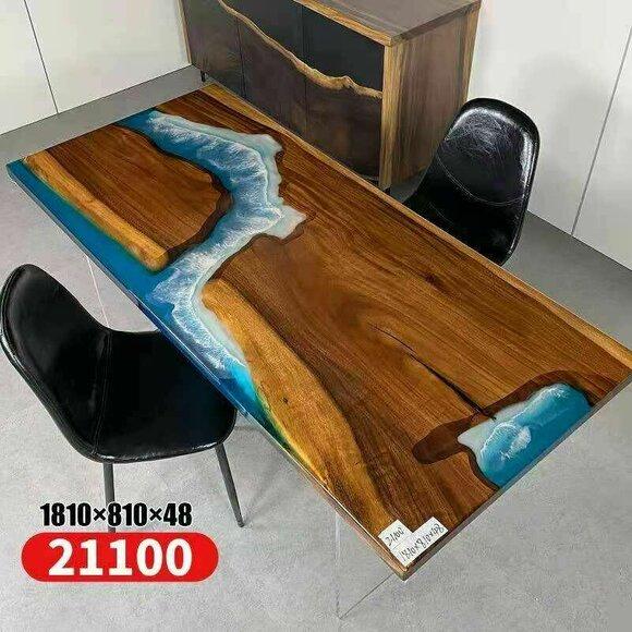 Tables Dining Table Design Table Modern Sea River Furniture 181x81 Epoxy Resin Ocean