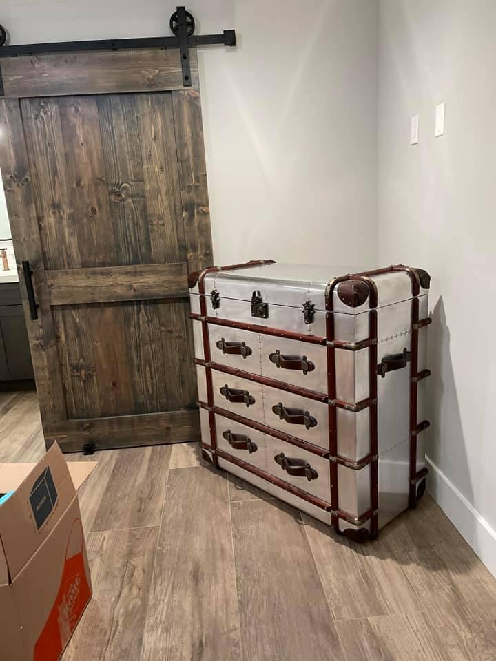 Chest of drawers aluminum vintage suitcase sideboard aviator designer furniture style