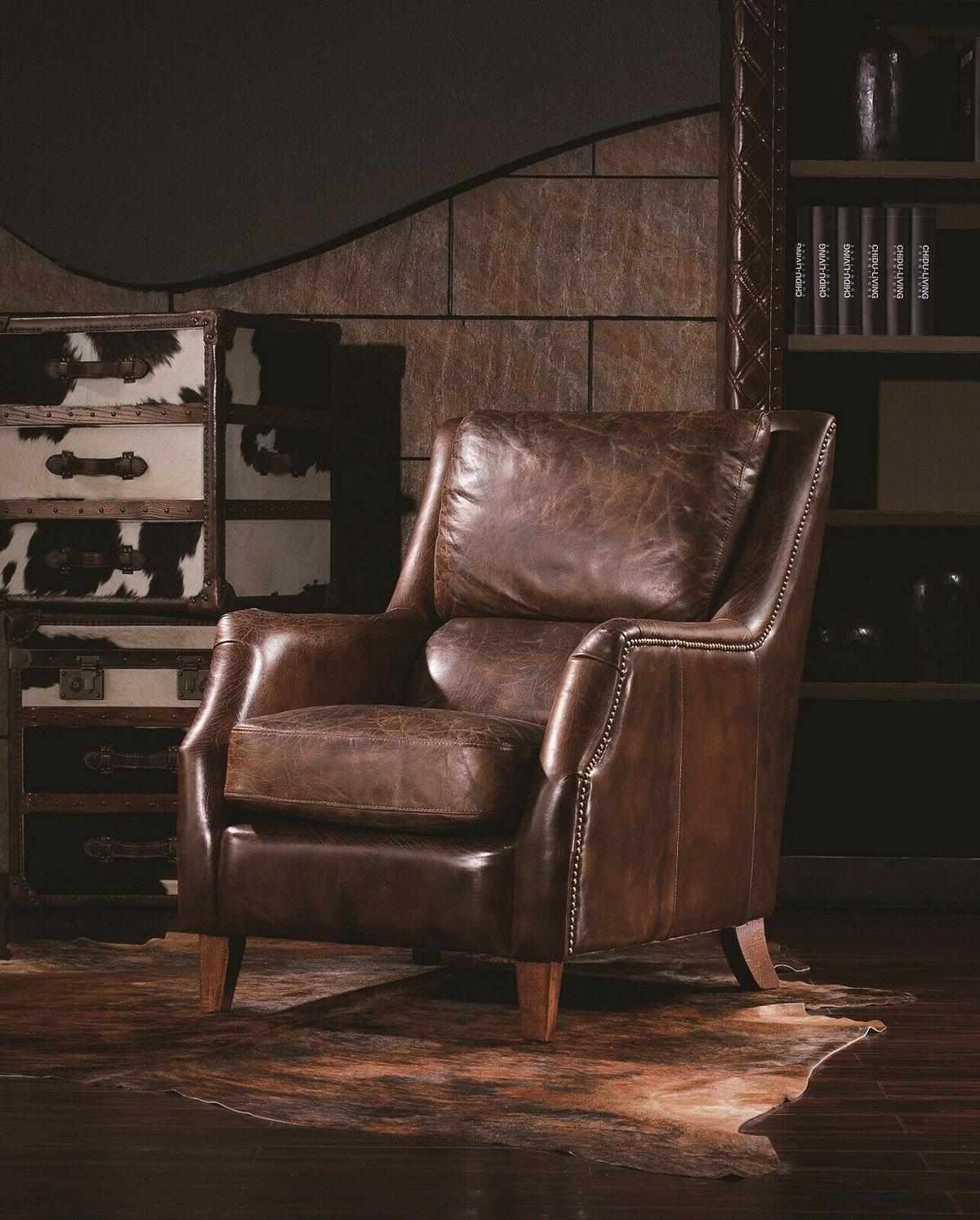 Wing chair armchair living room armchair upholstered armchair vintage genuine leather armchair New