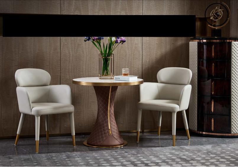 Coffee Table White Marble New Side Table Modern Design Furniture Luxury Stainless Steel