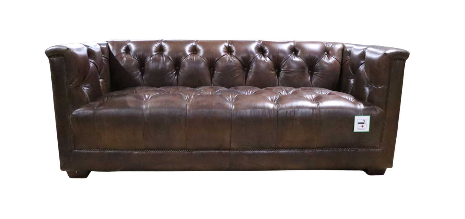 Sofa 3 Seater Chesterfield 3 Seater Vintage Brown Shabby Leather Sofa