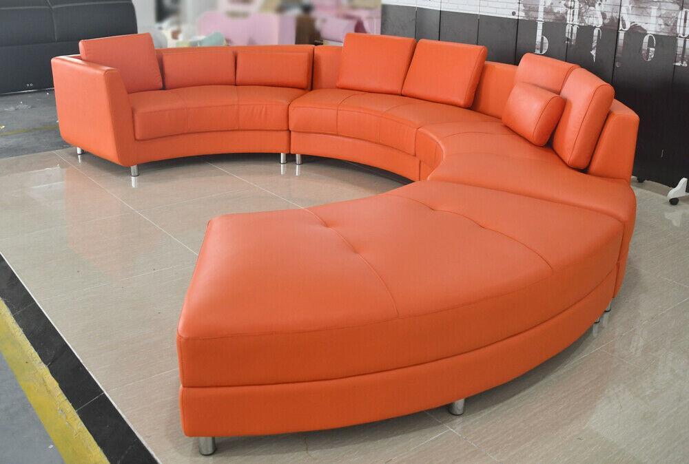 Leather sofa sofa modern upholstery leather round living area corner sofa round couch
