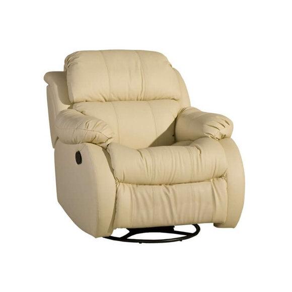 Armchair Real Swivel Beige Seat TV Lounge Club Single Armchair Furniture Upholstery New
