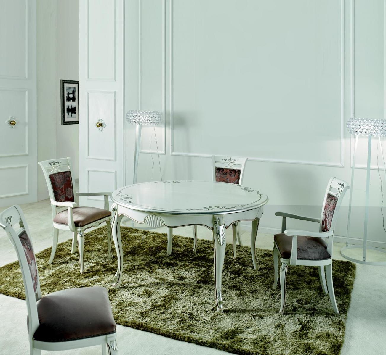 Italian furniture dining table 4x chairs wood table dining set classic design