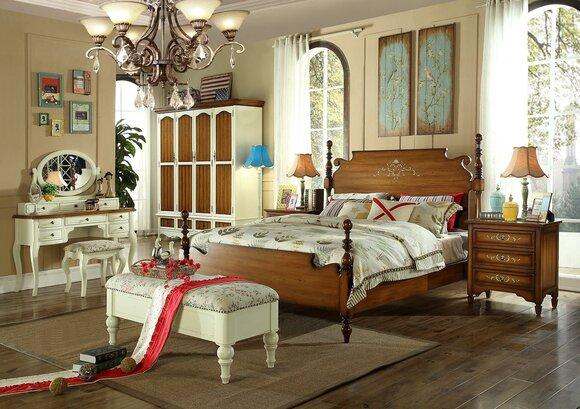 Designer Double Bed Beds Wood American Hotel Luxury Bedroom New