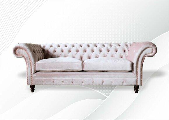 Chesterfield 3 seater pink fabric living room design couches upholstery sofa sofas