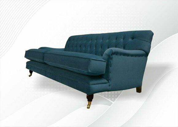 Chesterfield blue fabric living room design couches upholstery sofa sofas new textile