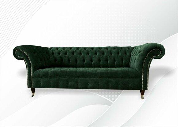 Chesterfield green three-seater sofa design couches upholstery sofas couch textile new
