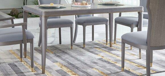 Luxury Furniture Dining Table Dining Room Wood Stainless Steel Design Tables New