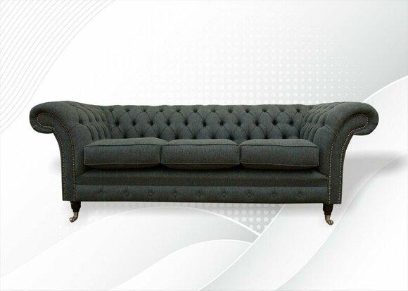 Chesterfield Three Seater Sofa Gray Modern Couches Sofas Design Couch Furniture New