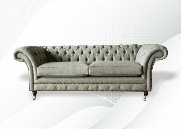 Chesterfield 3 seater textile sofa gray design couches upholstery sofas couches new