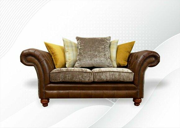 Chesterfield 2 seater brown leather living room modern design couches sofa luxury