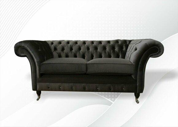 Chesterfield 2 seater sofa black design couches upholstery sofas new creative