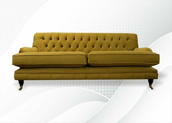 Chesterfield yellow sofa fabric living room design couches upholstery sofas new textile