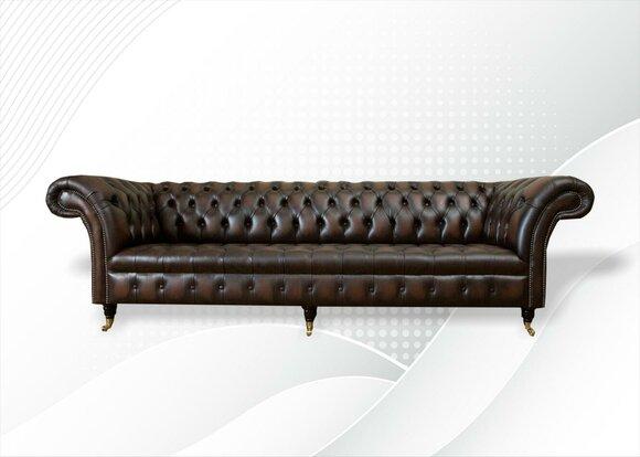 XXL Big Sofa Couch Chesterfield 265cm Upholstered Sofas 4 Seater Leather Textile Fabric