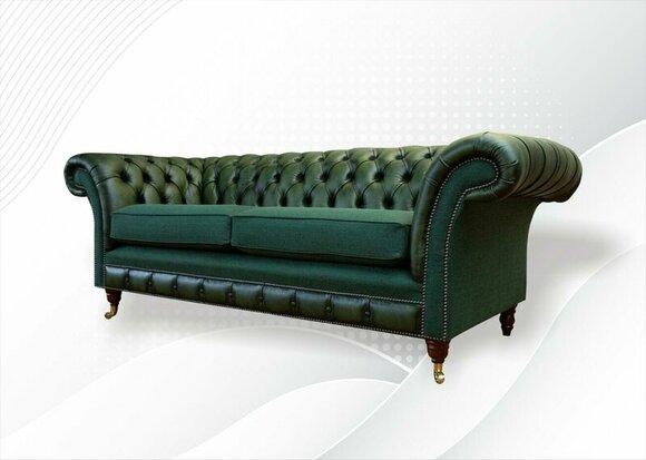 Chesterfield 3 Seater Leather Green Modern Design Sofa New Creative Furniture Sofas New