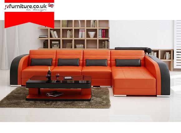 Big couch sofa living area upholstered corner leather sofa set couch BergamoV new