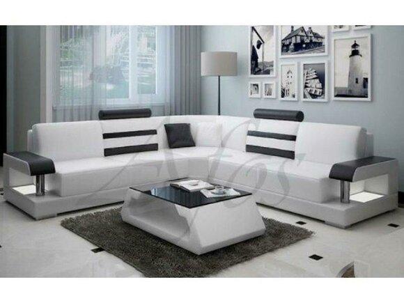 Living area upholstered corner corner sofa couch set landscape leather New 2723B