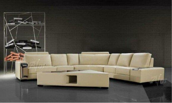 Living area upholstered corner corner sofa couch set landscape leather 2348 Brest
