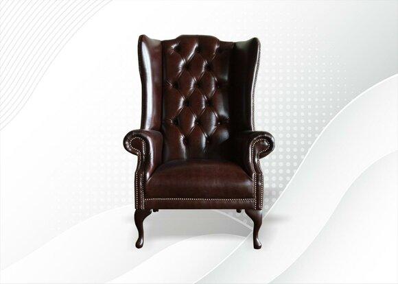 Chesterfield Wingback Armchairs Upholstered Sofas Antique Style Armchair Chair Classic Furniture