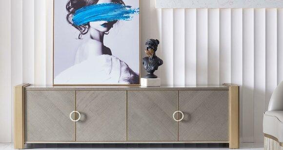 Designer Dresser Side Low Board Cabinet Living Room Shelf Luxury Board Premium