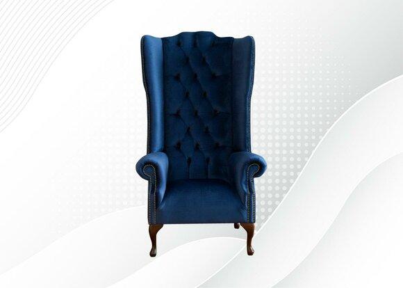 Armchair wing chair Chesterfield chair seat cushion couch lounge velvet textile New