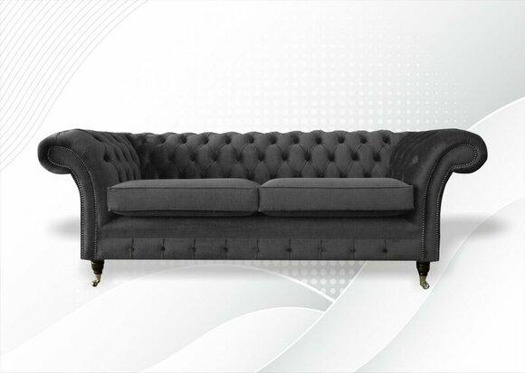 Chesterfield 3 seater sofa three seater gray living room textile modern couches new