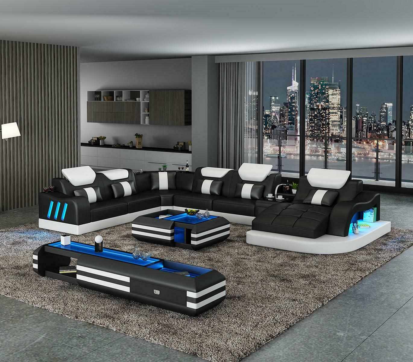 Corner sofa Unusual living area Upholstery corner set couches sofas usb led