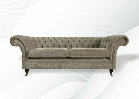 Chesterfield 3 Seater Beige Living Room Modern Design Sofa Creative Furniture Fabric