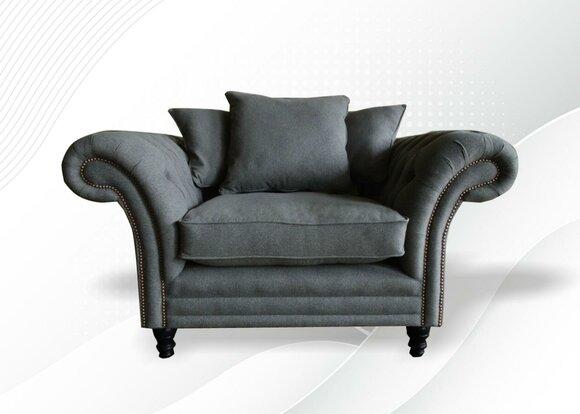Leather Chesterfield 1 Seater Couch Upholstery Seat Textile Fabric Couches Sofas Sofa