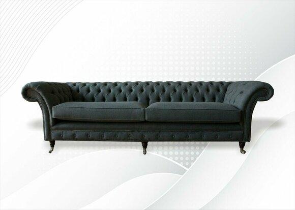 Chesterfield 4 Seater Gray Modern Design Couchen Sofa Velvet Furniture Fabric Leather Sofa