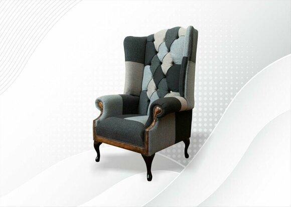 Chesterfield armchair multicolored wing chair furniture living room modern design luxury